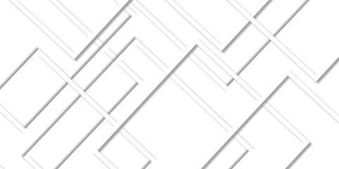 Abstract white background design with layers of textured white transparent material in triangle and squares shapes. White color technology concept geometric line vector white light grey background.	
