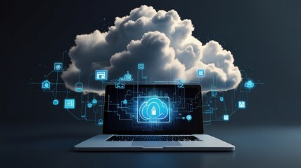 Naklejka premium Cloud computing concept background