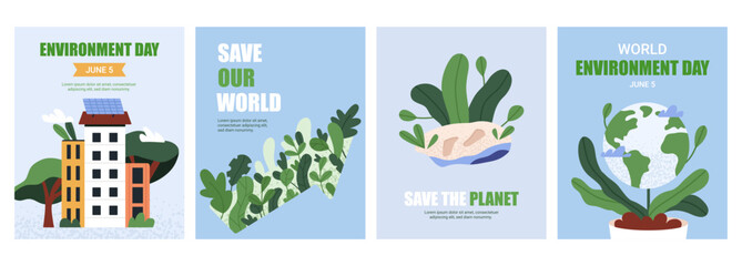 World environment day flyer set