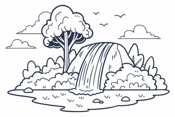 winter landscape vector illustration