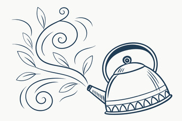 vector illustration of a Water kettle