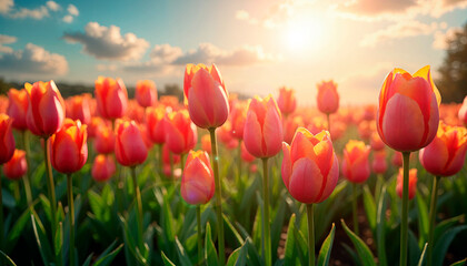 field of tulip