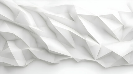 Fototapeta premium Abstract White 3D Geometric Background With Triangular Low Poly Pattern And Smooth Surface In Modern Minimalist Design