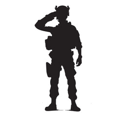 Battle-Hardened Soldier silhouette, a veteran of countless fights - Soldier illustration - Minimalist Soldier vector - Profession silhouette
