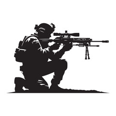 Respected Soldier silhouette, earning honor through service - Soldier illustration - Minimalist Soldier vector - Profession silhouette
