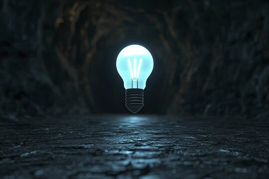 A magnifying glass hovering over a light bulb, symbolizing focused problem-solving and innovative thinking in teams.