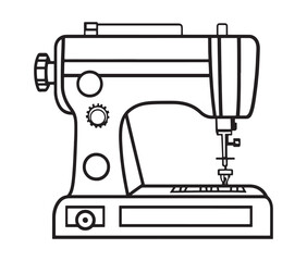 Sewing machine isolated on white.  modern sewing machine for efficient stitching.