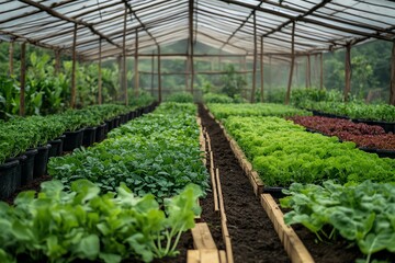 Greenhouse Vegetable Garden Growing Fresh Produce
