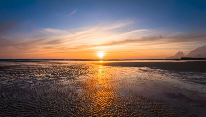 Fototapeta premium Sunset on a beautiful beach