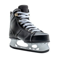 High-quality Black Ice Hockey Skates with White Laces and Blades