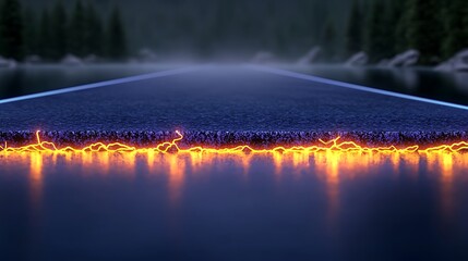 Electric Road with Glowing Edge