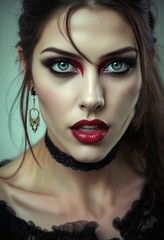 Fototapeta premium Mystical Portrait of a Vampire Girl