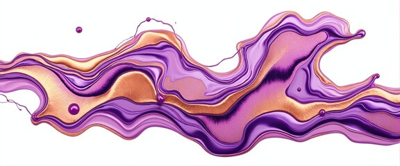 High-Quality Abstract Liquid Bronze and Purple Artwork