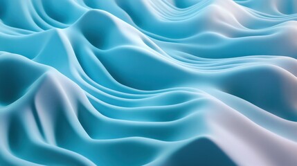 Obraz premium Abstract rendering featuring flowing blue and white organic wave formations