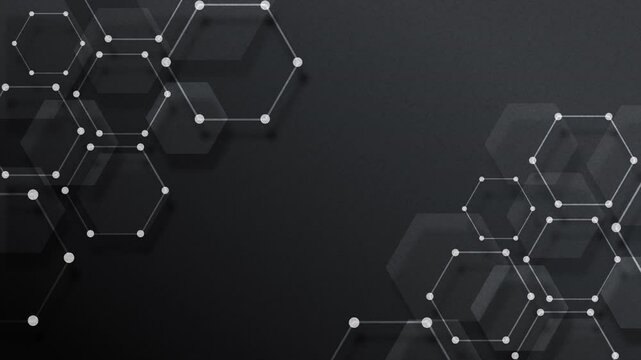 4k of black pentagon shapes animated background