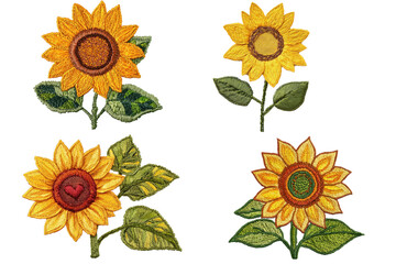 Vibrant sunflower embroidery designs for crafts nature-inspired colorful artistic floral close-up view