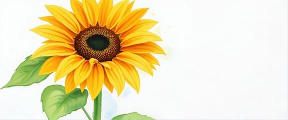 Obraz premium Vibrant Sunflower in Watercolor