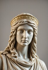 Portrait of Athene, the Greek Goddess, Isolated