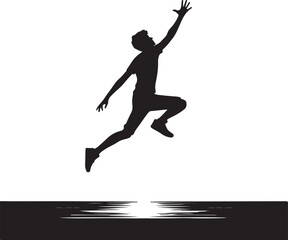 Jumping to reach something vector