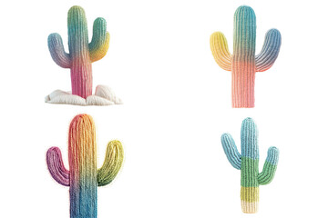 Colorful cactus display desert landscape digital art vibrant environment aesthetic viewpoint