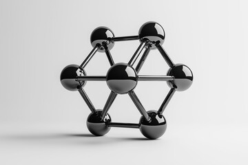 3d render of molecule, 3d model of molecule, black molecular model