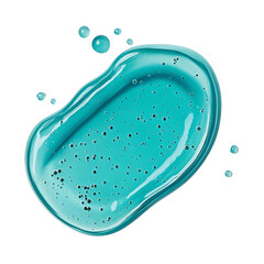 teal gel texture with bubbles on transparent background