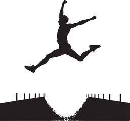 Jumping while running vector illustration