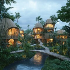 printed archway with integrated lighting systems for nighttime visibility.