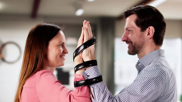 Codependent Relationship Couple. Woman And Man