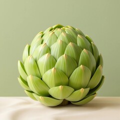 Obraz premium A green vegetable with a round shape