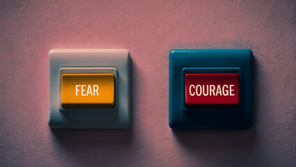 Fear vs. Courage: A Choice of Buttons on a Wall