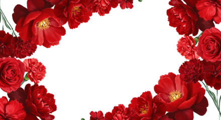 red flower art borders and transparent background, frame, wallpaper, background, abstract