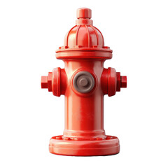 red fire hydrant isolated on white background 3d render