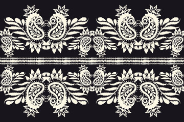  Motifs African boho paisley Floral Ikat pattern embroidery border. Ethnic ikat floral Indian Pattern.Aztec ornament print. Geometric ethnic pattern seamless color oriental.