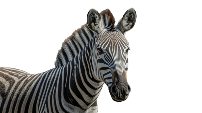 zebra on white background