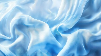 Obraz premium Soft blue fabric flowing gracefully in gentle curving shapes