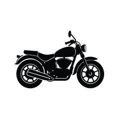 Obraz premium Classic motorcycle design silhouette isolated on white background