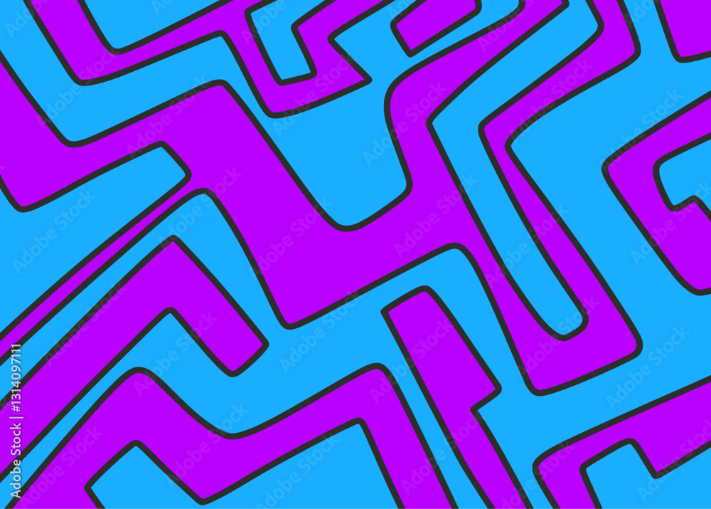 Poster minimalist background with seamless colorful maze line pattern