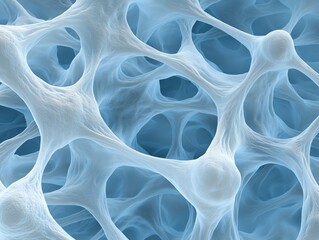 A highly detailed scientific rendering of the cytoskeleton, illustrating its intricate fibrous network.