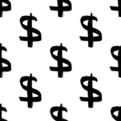 Seamless pattern with dollar currency symbol for decorative print, wrapping paper, greeting cards, wallpaper and fabric