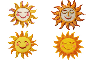 Colorful sun embroidery designs creative crafting home decor vibrant atmosphere artistic perspective