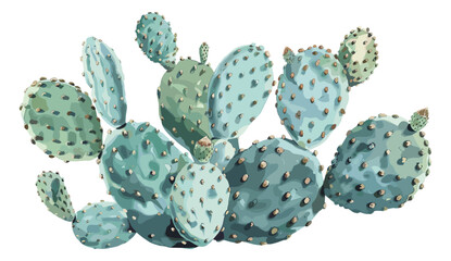 Opuntia vector, old botanical illustration, isolated on transparent background, cactus clipart, hand-drawn prickly pear, vintage plant drawing, desert flora sketch, nature engraving © aura studio