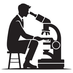 Marine Biologist silhouette, exploring the depths of the ocean - Biologist illustration - Minimalist Biologist vector - Profession silhouette
