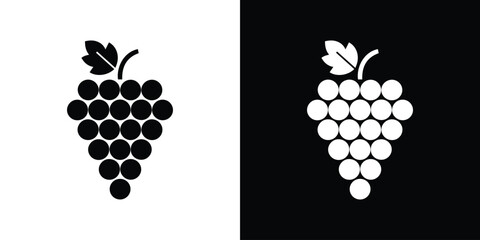 Grape Icon in Black and White Contrast