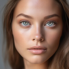 Obraz premium Portrait of a Beautiful young woman looking to the camera.