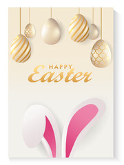 Easter day poster and banner template collection with Easter eggs in colorful gradient style, Greetings card background for Easter Day.Promotion and shopping template for Easter with copy space.