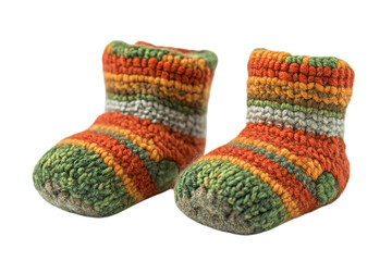 Fototapeta premium Adorable Handmade Baby Booties: Warmth and Style in Every Stitch