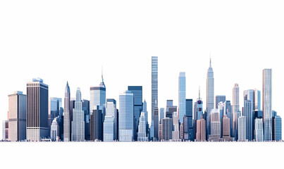 Obraz premium Panoramic City Skyline with Skyscrapers and Modern Architecture