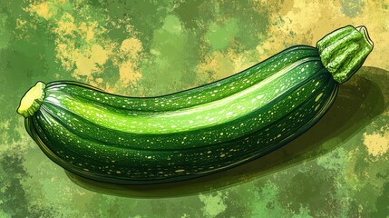 zucchini isolated,cartoon illustration style