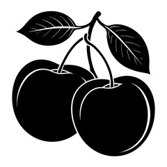 vector illustration of plums